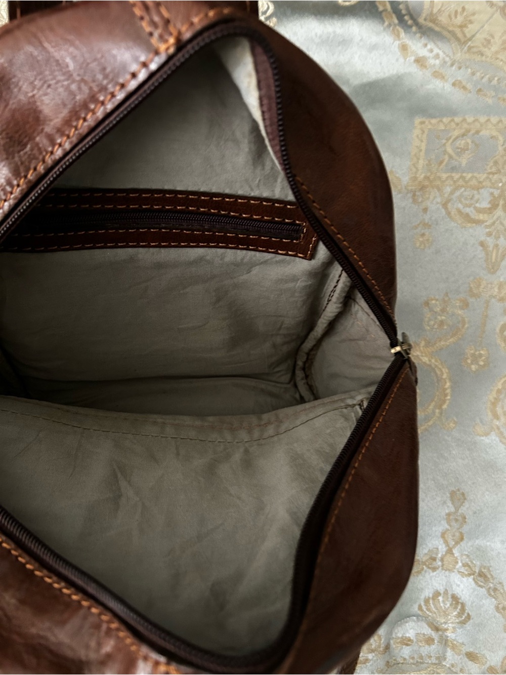 Classic Brown Leather Mini Backpack - Picture 5 of 7